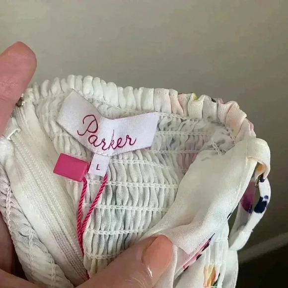 Parker Floral‎ Flowy Tank Top White Size Large - Picture 2 of 10